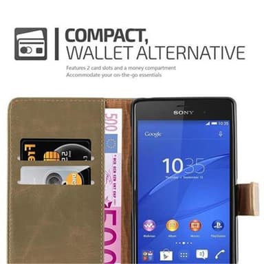 Sony Xperia Z3 Plånboksfodral Skal (Brun)