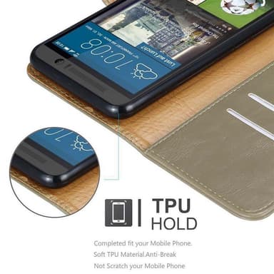 HTC ONE M9 Plånboksfodral Skal (Brun)