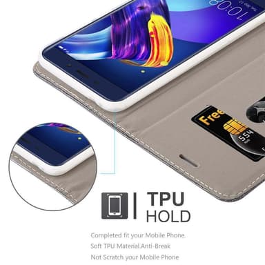 Honor 6C PRO Plånboksfodral Skal (Grå)