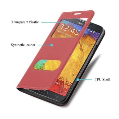 Samsung Galaxy NOTE 3 NEO Plånboksfodral Skal (Röd)