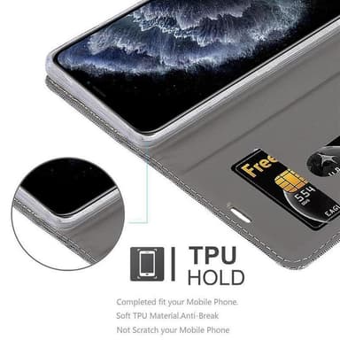 iPhone 11 PRO MAX Plånboksfodral Skal (Grå)