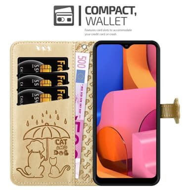 Samsung Galaxy A20s Plånboksfodral Skal (Guld)