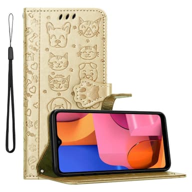 Samsung Galaxy A20s Plånboksfodral Skal (Guld)