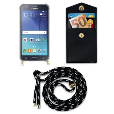 Samsung Galaxy J5 2015 Skal Fodral Kedja (Svart)