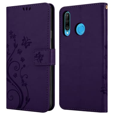 Huawei P30 LITE Plånboksfodral Skal (Lila)