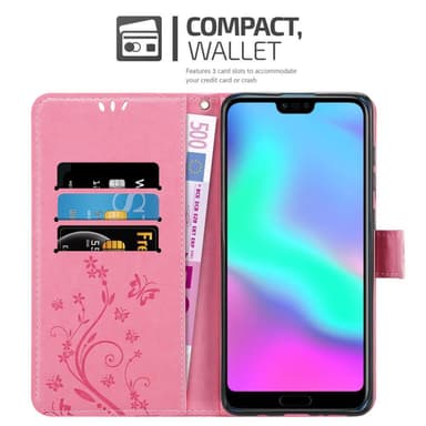 Honor 10 Plånboksfodral Skal (Rosa)