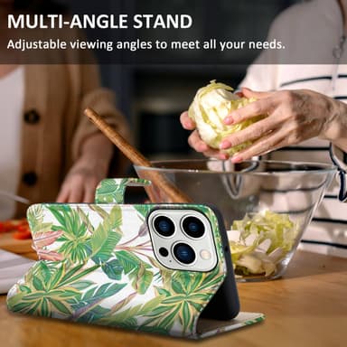iPhone 14 PRO MAX Plånboksfodral Skal (Grön)