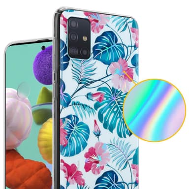 Samsung Galaxy A51 4G / M40s Fodral Skal Blommor (Vit)