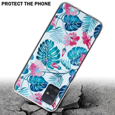 Samsung Galaxy A51 4G / M40s Fodral Skal Blommor (Vit)