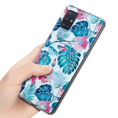 Samsung Galaxy A51 4G / M40s Fodral Skal Blommor (Vit)