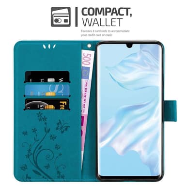 Huawei P30 PRO Plånboksfodral Skal (Blå)
