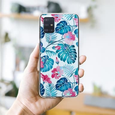 Samsung Galaxy A51 4G / M40s Fodral Skal Blommor (Vit)