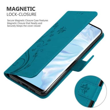 Huawei P30 PRO Plånboksfodral Skal (Blå)