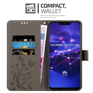 Huawei MATE 20 LITE Plånboksfodral Skal (Grå)