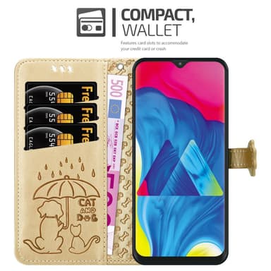 Samsung Galaxy A10 / M10 Plånboksfodral Skal (Guld)
