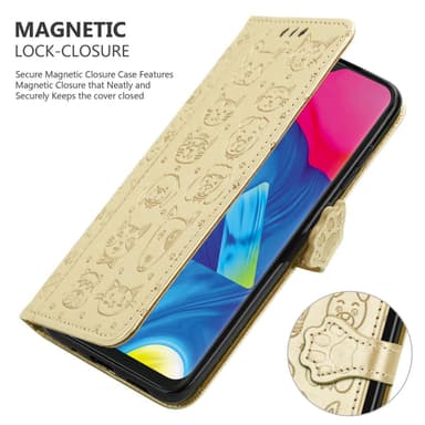 Samsung Galaxy A10 / M10 Plånboksfodral Skal (Guld)