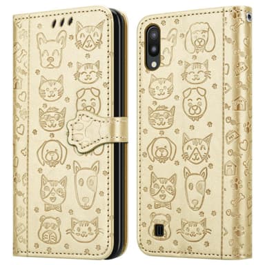 Samsung Galaxy A10 / M10 Plånboksfodral Skal (Guld)
