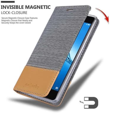 Huawei Enjoy 7 PLUS Plånboksfodral Skal (Grå)