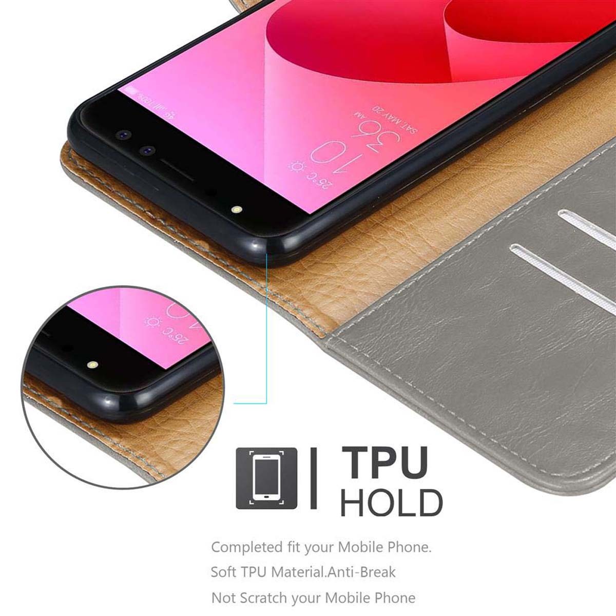 Asus ZenFone 4 Selfie PRO Plånboksfodral Skal (Brun)