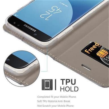 Samsung Galaxy J7 2017 Plånboksfodral Skal (Grå)