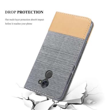 Huawei Enjoy 7 PLUS Plånboksfodral Skal (Grå)