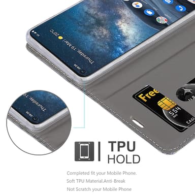 Nokia 8.3 Plånboksfodral Skal (Grå)