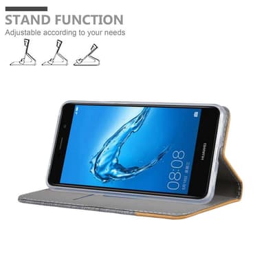 Huawei Enjoy 7 PLUS Plånboksfodral Skal (Grå)