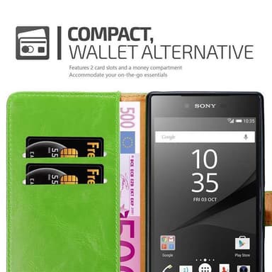 Sony Xperia Z5 PREMIUM Plånboksfodral Skal (Grön)