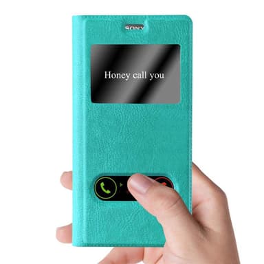 Sony Xperia Z5 PREMIUM Plånboksfodral Skal (Turkos)