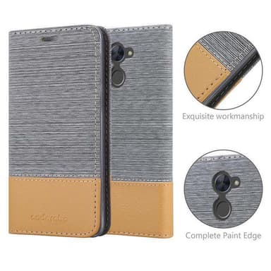 Huawei Enjoy 7 PLUS Plånboksfodral Skal (Grå)