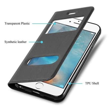 iPhone 6 / 6S Plånboksfodral Skal (Svart)