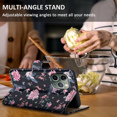 iPhone 11 PRO MAX Plånboksfodral Skal (Svart)