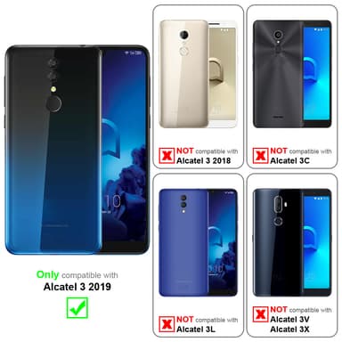 Alcatel 3 2019 Plånboksfodral Skal (Grå)