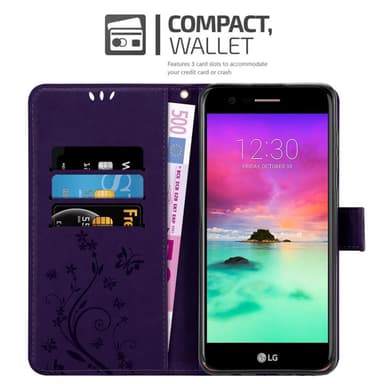 LG K10 2017 Plånboksfodral Skal (Lila)