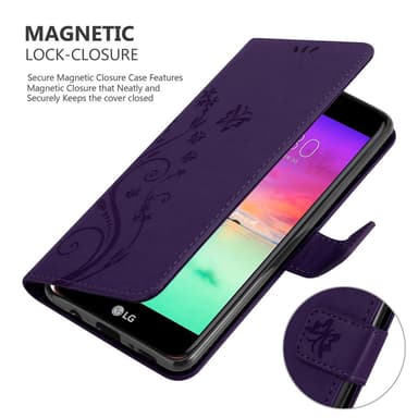 LG K10 2017 Plånboksfodral Skal (Lila)