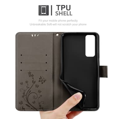 Huawei P SMART 2021 Plånboksfodral Skal (Grå)