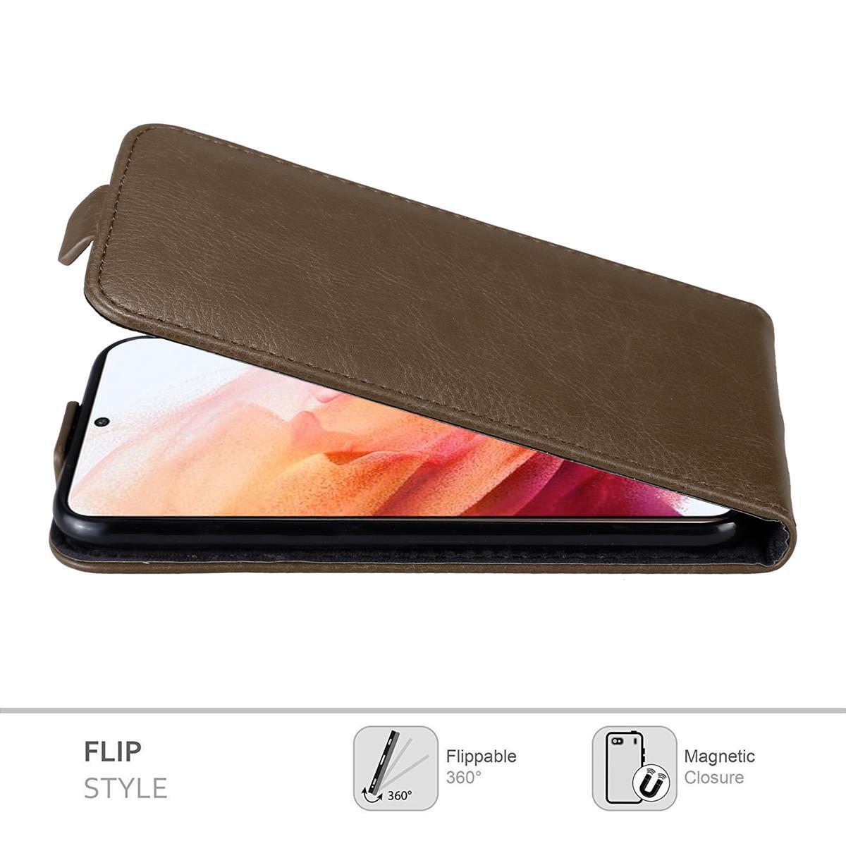 Samsung Galaxy S21 5G Flipfodral Skal (Brun)