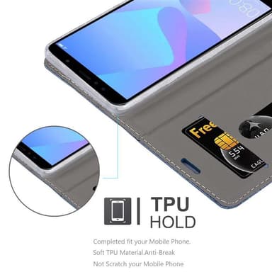Huawei Y6 PRIME Plånboksfodral Skal (Blå)