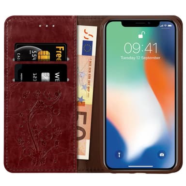iPhone XS MAX Plånboksfodral Skal (Röd)