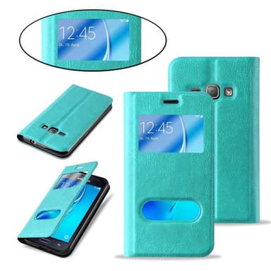 Samsung Galaxy J1 2016 Plånboksfodral Skal (Turkos)