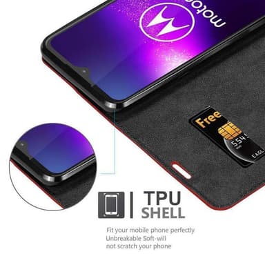 Motorola ONE MACRO Skal Fodral Case (Röd)