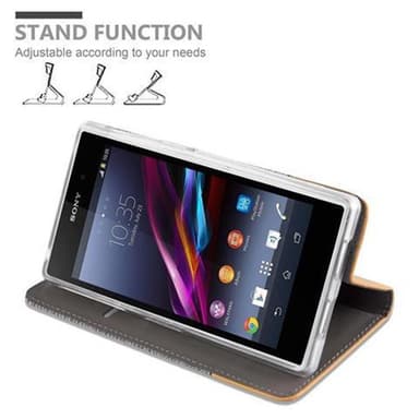 Sony Xperia Z1 Plånboksfodral Skal (Grå)
