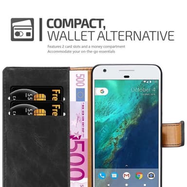 Google PIXEL Plånboksfodral Skal (Svart)