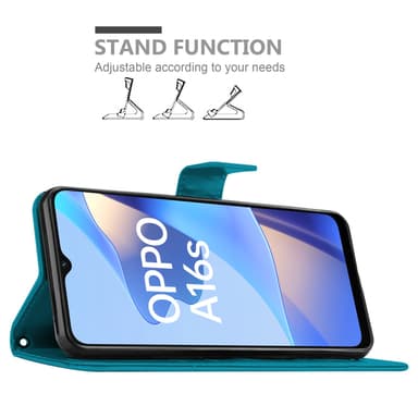 Oppo A16s / A54s Plånboksfodral Skal (Blå)