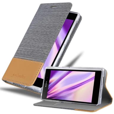 Sony Xperia Z1 Plånboksfodral Skal (Grå)