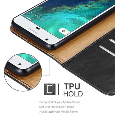 Google PIXEL Plånboksfodral Skal (Svart)