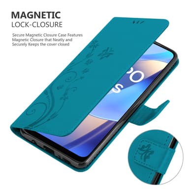 Oppo A16s / A54s Plånboksfodral Skal (Blå)