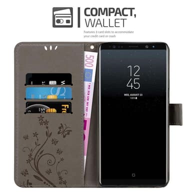Samsung Galaxy NOTE 8 Plånboksfodral Skal (Grå)