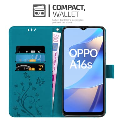 Oppo A16s / A54s Plånboksfodral Skal (Blå)