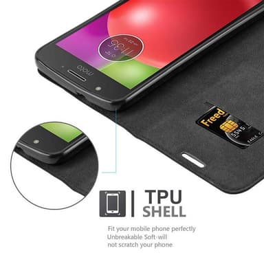 Motorola MOTO E4 Skal Fodral Case (Svart)